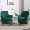 product-fancy-72b6cd2a-ee90-4b4a-a177-d11127328341 360° Rotatable Bedroom Comfort Cinema Chair with Golden Stainless Steel Base Circular Bar Stool ( Set Of Two)