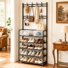 product-fancy-72fea803-6d25-4533-b333-f3c2ba38fd5d 5-Tier & 3-Tier Multifunctional Storage Rack, Entryway Organizer for Shoes & Hats, Ideal for Home, Living Room, Dorm, with 10 White Shoe Storage Bags Included