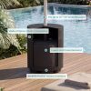 product-fancy-73122fe3-e967-4c6e-90e3-4dbfdc655a67 14.6in Patio Umbrella Base Side Table, Black Outdoor Umbrella Stand with Tabletop - 2-in-1 Heavy Duty Umbrella Holder And Accent Table for Garden, Deck, Poolside, Beach