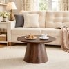 product-fancy-732d35b2-d90b-4ee0-b031-9d3f40891b45 Round Coffee Table 23.6 Inch Modern Minimalist Small Space-Saving Low Table with Smooth Tabletop & Engineered Wood/MDF Top, Suitable for Living Room, Bedroom, Apartment, Office - Assembly Compact Circular Furniture for Small Spaces
