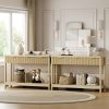 product-fancy-7380a67e-f063-4c7c-8de5-994923cee166 51 IN Fluted Console Table with 3 Drawers, Modern Entryway Table with Metal Handles, Sturdy Solid Wood Design, Hallway Table with Storage, for Living Room And Hallway