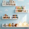 product-fancy-73b72e0a-96a8-4e5b-9676-da7a88688bb6 5pcs White Nursery Bookshelves Set - DIY Floating Shelves with 5-Tier Storage (32in, 2x16.5in, 2x10in) - Wall-Mounted Kids Room Shelving Suitable for Nursery, Room, Kids' Room - Easy Assembly, Space-Saving Bookcase