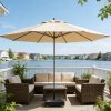 [Heavy-Duty Umbrella Base] 124lbs Heavy-Duty Mobile Umbrella Base with Wheels & Weighted Base Suitable for 1.3"-1.9" Poles, Powder-Coated Outdoor Umbrella Stand for Patio, Poolside, Deck, Garden, Stable Weighted Base for Market Table Umbrellas Holder
