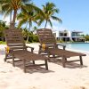 product-fancy-73c87c95-71b8-4c05-84ca-f03e7b28c90c 2pcs HDPE Wood Grain Outdoor Chaise Lounge Chairs, 78" All-Weather Patio Poolside Loungers with Wheels & Cup Holders, 5-Position Adjustable Recliners for Backyard & Summer Relaxation