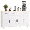 product-fancy-73e3e633-57c9-4581-af19-b3e2a0afb440 55" Modern Farmhouse Sideboard Buffet Cabinet with Storage, 3 Drawers & 4 Doors, Ideal for Kitchen And Dining Room, Kitchen Decor