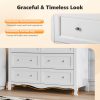 product-fancy-73e915f3-1456-45b2-89cd-952c52bd5019 Bonnlo Wood Dresser Chest Of Drawers, Clothes Storage Dressers with Curved Legs And 6 Drawer for Bedroom