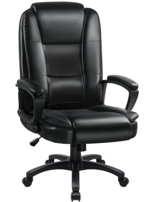 Home Office Desk Chair, 400LBS Big And Tall Computer Executive Chair, Ergonomic PU Leather Chairs with High Back Cushion, Adjustable Armrest &Lumbar Back Support, for Long Time Sitting
