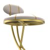 product-fancy-742209e0-4995-46f2-9559-4b5a80993189 Pair of Contemporary Velvet Bar Stools with Counter Height, Featuring a Golden Metal Frame And S-Shaped Stripe Backrest, Upholstered Round Chairs Inspired by Basketball And Soccer, Complete with Footrest for Dining Areas, Kitchens, And Bars