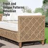 [Boho Wicker Patio Set] 1/2 Packages Shipping MixPatio Boho Wicker Patio Furniture Sofa Set, 3/6 Seaters, Outdoor Rattan Sectional Sets Conversation Set - Weather-Resistant, With Dual Storage Coffee Table for Garden, Patio & Deck