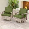 product-fancy-743cb4d8-92d4-46ea-b45a-611f310c0438 2pcs Oversized Outdoor 360°Swivel Rocker Patio Chairs Set, 2pcs Oversized Rocking Chair, Outdoor Swivel Rocking Glider Chairs Set Of 2, PE Wicker Rattan Outdoor Patio Swivel Rocking Furniture Set for Garden Porch