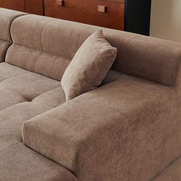 product-fancy-74a01fd7-f9c8-4174-bf06-2e8287433722 120"Modern Minimalist Chenille Modular Sectional Sofa, Oversized 8-Seater Sleeper Sofa With Movable Ottoman, Thick Cushions, Upholstered Couch For Living Room, Bedroom, Office, Apartment