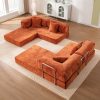 product-fancy-74b8cc75-28a7-41e8-bd64-87a20491b7f4 KERDOM Chenille Oversized Sleeper Sofa Couch, 170 Inches Extra Long Convertible 3-4 Person Pull-Out Sofa Bed, Sectional Convertible Corner Sofa, Combination Spliced Block Sofa Side Table