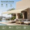 product-fancy-74bf829d-5cc2-4247-b999-11c6ffbb2d4d 12x10ft Heavy-Duty Manual Retractable Awning with Wall Mount - Outdoor Patio Canopy, Beige Suitable for Balcony, Deck, Poolside Shade, Fabric & Frame, Installation