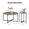 product-fancy-74c80ff4-0568-4c40-86af-b5b990bad52c Nesting Coffee Table Set of 3, Round Side Tables with Cross Metal Frame, Modern Stacking End Tables for Living Room, Bedroom, Small Space