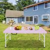 [Portable Picnic Table] Folding Table Purple Yellow Bule Portable Plastic Picnic Dining Table Fold-in-Half for Camp Party Kitchen Indoor Outdoor 4ft