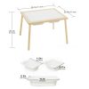 Kids Sensory Table with 3 Storage Bins, Solid Pine Wood Activity Table, Double-Sided Drawing & Play Surface, Sand And Water Play Table for Toddlers, Indoor Outdoor Learning & Craft Table