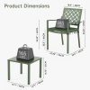 3pcs Outdoor Bistro Set, Stackable Metal Steel Outdoor Table And Chairs, Waterproof Rustproof Patio Furniture Conversation Set for Porch Garden Balcony Backyard, Sage Green