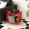 AESOME Modern Clear Acrylic Nightstand with Open Shelf - Portable Bedside Table Suitable for Small Spaces, Multicolor Contemporary Shelf Unit, Assembly Bedside Storage for Bedroom, Bathroom, Office, Living Room, Non-Wood