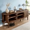 product-fancy-75434f75-a97d-4720-acb4-a72676a05240 68 Inch Mid-Century TV Stand for TVs Up to 70 Inch, Entertainment Center with Storage, Power Outlet, Recessed Sliding Doors & Adjustable Shelves, Modern Media Console for Living Room, Housewarming Gift