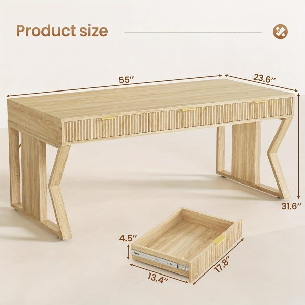 product-fancy-7547589f-9db7-46b2-ab53-9ae7e3d0d294 55-inch Executive Desk with 3 Storage Drawers, Home Office Computer Desk, Writing Table Study Desk