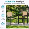 product-fancy-75f0f6d6-91c8-4b09-a67f-8da9112c2b24 9pcs Patio Table And Chairs Set, Outdoor Furniture with Large Table And 8 Chairs, Dining Table Set for Backyard, Courtyard, Poolside, Brown