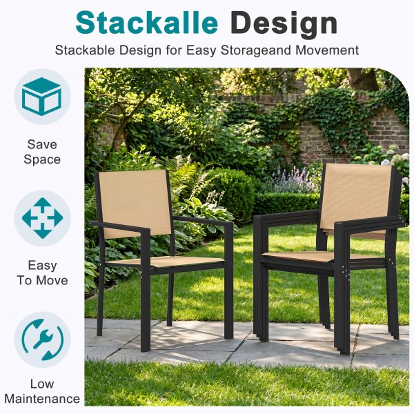 product-fancy-75f0f6d6-91c8-4b09-a67f-8da9112c2b24 9pcs Patio Table And Chairs Set, Outdoor Furniture with Large Table And 8 Chairs, Dining Table Set for Backyard, Courtyard, Poolside, Brown