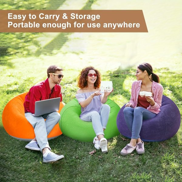 product-fancy-75f37de5-fc28-4049-8df6-8e61ad78282d A Comfortable Inflatable Bean Bag Sofa in Various Colors, This Portable PVC Lounge Chair Features a Velvety Surface, Suitable for Living Rooms, Bedrooms, Balconies, Reading Rooms, And Various Outdoor Activities Like Camping, Picnics