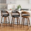 product-fancy-76168cc7-7bbe-469d-8df4-1453be2c8613 3/4pcs Bar Stool Set: Luxurious Faux Leather, Swivel And Armless Kitchen Counter Stools with Thickened Cushion And Back Support, Designed for Kitchen Islands And Bar Counters