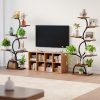 product-fancy-765d6779-26d8-499b-9977-fe247dfa2872 1pc Bookshelf with LED Lights- 8 Tier 123cm Multi-functional Metal Display Shelf Corner for Books Magazines Photo Frames, Vases, 48.7" Vine-shaped Storage Shelf for Living Room, Study, Stairway, Bedroom, Good Choice for Gifts Home