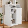 Foldable Baby Changing Station with 3 Drawers, White Diaper Table Organizer with Open Storage for Nursery