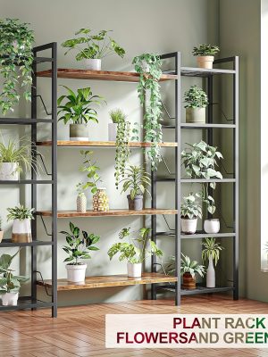 1pc 5 Tier Corner Bookcase, Metal Flower Stand for Plants, Magazine Holders, Wood And Metal Corner MultiShelf Bookcase for Living Room, Kitchen, Home Office, Black