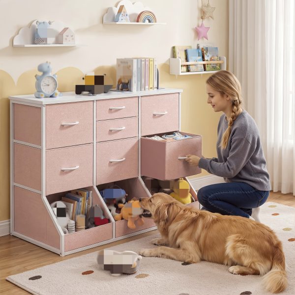 product-fancy-7680cdb0-e231-451f-9b40-b7ac6b3e674f Single Bedroom with 7 Drawers And 3 Large Open Storage Combination Cabinets, Including Wardrobe Cabinets, Dressing Tables, Drawer Cabinets, Filing Cabinets, for Home/hallway/bedroom Use, White/pink/purple/black/brown
