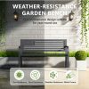 product-fancy-76965002-4525-4d20-ba01-da9cc3a45067 47-inch Pure Iron Casual Bench, Equipped with Ergonomic PVC Mesh Backrest, Non-slip Chair Legs And All-weather Design, Suitable for Outdoor, Garden, Yard And Poolside Areas