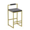 product-fancy-76a8b111-ff9c-468a-89b1-5a26ab9eb909 Set Of 2 Modern Oriental Style Bar Stools, Velvet Upholstered Counter Height Chairs with Backrest & Footrest, Golden Metal Frame Kitchen Island Dining Stools, Multi-Color & Multi-Finish New Asian Aesthetic