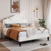product-fancy-76d26875-adc8-4f51-b876-dbe79b4dd967 HOOMIC Full/Queen/King Size Bed Frame with Adjustable Velvet Tiara Headboard, Upholstered Diamond Button Tufted Platform Bed, Wooden Slats Support, No Box Spring Needed, Easy Assembly, Black