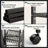 Kitchen Storage Shelf with Mesh Baskets, Metal Frame Serving Cart with Wheels, Rolling Baker's Rack with Adjustable Shelves, for Kitchen Bathroom Living Room Office