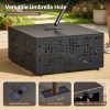 product-fancy-771bd84e-1d00-49e2-a35f-b9c2b542cd30 Only One Outdoor Metal Coffee Table with Lights And An Umbrella Pole Hole, Black Or Gray Two Table Color Options, A Coffee Table Suitable for Pairing with Outdoor Patio Furniture, Easy to Assemble
