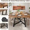 product-fancy-7756a40c-1f52-4b8e-a1a2-9651734b9d8e Brown Color Dining Table Set, 72" Long, Large 6-8 Seater Dining Table, Heavy Duty 300Lbs Load, Waterproof Scratch-Resistant Top, for Gathering Conference, Big Family Dinners, Parties