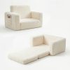 product-fancy-776762c0-9b11-410b-adf9-e26c9dc57ba0 Kids Sofa 2-in-1 Convertible to Recliner Chair - Soft Plush Gray/Pink/White Youngsters Lounge Chair with Storage Pocket, Cozy Folding Playroom Furniture for Boys And Girls, Youngsters Playroom Furniture Pocketed Armrests | Velvet Upholstery, Chair