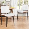product-fancy-77b3a035-f07b-4492-9769-5d58f8a41839 Padded Seat & Backrest - Modern Faux Leather Dining Chairs - Set Of 2 - Metal Legs with Adjustable Feet - for Kitchen, Dining Room, Office
