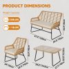 product-fancy-77b99e1b-0442-4220-b097-9605bf34e714 4pcs Outdoor Patio Furniture Collection • Rattan Bistro Set Featuring Cushions & Table • Wicker Loveseat for Conversations in Your Backyard, Balcony, Or Garden