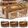 product-fancy-77ba1d72-392e-493b-83c9-e19034d6c705 Dining Table Board Game Table with Removable Table Top, Gaming Table with Colorful LED Lights, Seats 4 to 6 Players with Detachable Hobby Tray for Card Games, Poker, Building Blocks