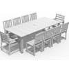 HDPE Plastic Wood Patio Table and Chair Set, Outdoor Garden Leisure Table and Chairs, Durable and Easy to Clean