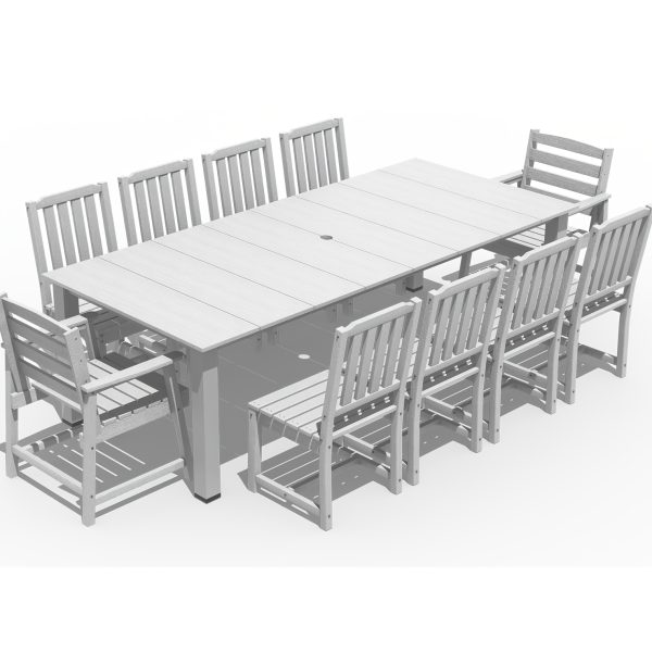HDPE Plastic Wood Patio Table and Chair Set, Outdoor Garden Leisure Table and Chairs, Durable and Easy to Clean