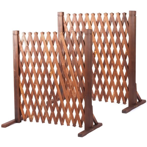 product-fancy-77f1c26a-416b-4477-985b-cebc535fc7f3 1/2pieces Wood Fence Panel Retractable Privacy Screen | Expandable Farmhouse Garden Trellis, Adjustable Height & Width, Sturdy Wood for Yard/Patio/Balcony, Weatherproof, Easy Assembly, Decorative Privacy Barrier, Plant Support, Pet Gate