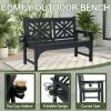 product-fancy-7806988b-63d6-4453-9637-033fe29aa8bf Outdoor Bench with Cup Holders, HDPE Weatherproof Garden Bench 2-Person, Fade/Rot Resistance Patio Benches for Porch And Park