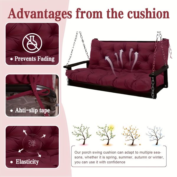 product-fancy-781669d5-762a-49af-b5c6-36b1563f7052 3-Seater Waterproof Outdoor Porch Swing Cushion with Backrest - Suitable for Outdoor Furniture, Thick 5" Cushion, Machine Washable Suitable for Patio Bench, Garden Swing Chair, Backyard Cushions for Poolside and Deck