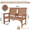 Patio Bench Designed for Two, Featuring Cup Holders And Made from HDPE, Ideal for Gardens And Porches, with Resistance to Fading And Rotting