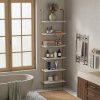 product-fancy-7834f398-cf1c-4d38-bb26-b116e7a7aa7e 6 Tier Industrial Wall Mounted Shelves, White Faux Marble Floating Shelves, Open Storage Display Plant Rack for Living Room Kitchen Bedroom Office