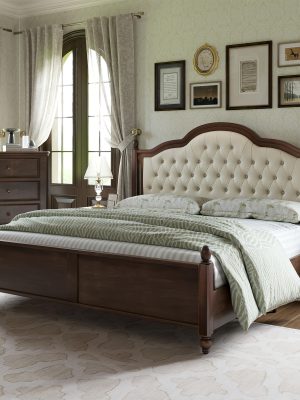 A Sturdy Wooden Bed Frame, Featuring a Stylish Platform Design with a Sophisticated 52.5" Upholstered Tufted Headboard, Merging Strength with Elegance